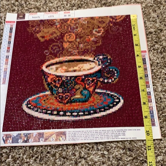 Coffee cup completed/unframed diamond painting - Picture 5 of 6